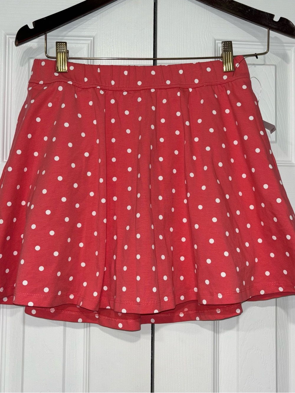 NWT GAP Kids Salmon Pink White Polka Dot Skater Skirt Skort Size XXL 14-16